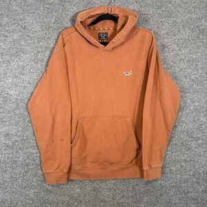 Dark Seas Division Sweatshirt Mens Medium‎ Orange Hoodie Pullover Distressed